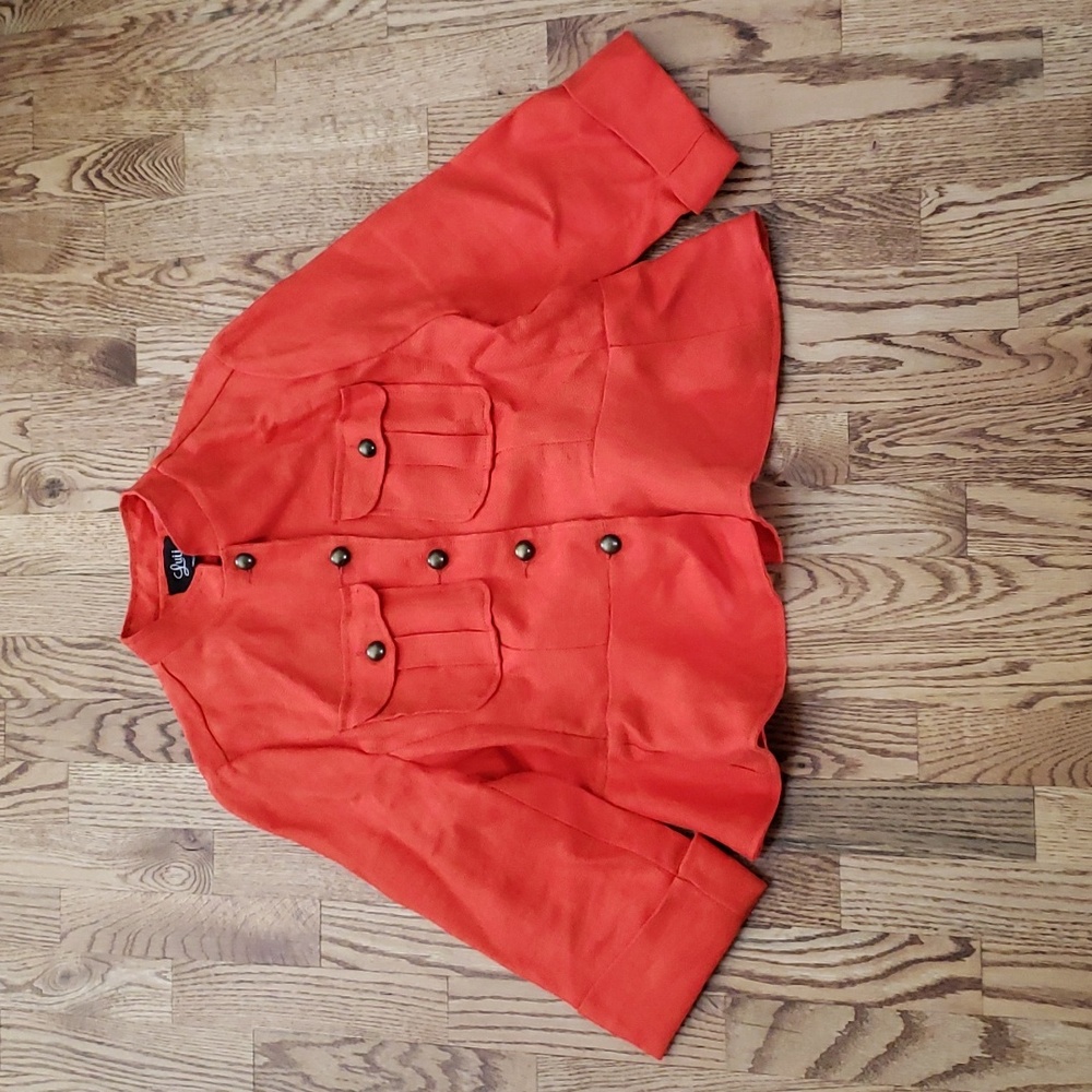 (L) Luii Solid Color Blazer Victorian Unique Eclectic Business Office Work